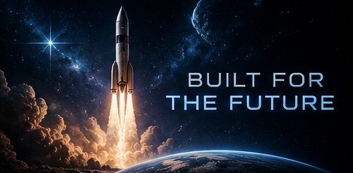 Rocket launching past Earth into deep space